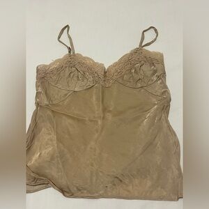 Theory Cami Lace Tan Satin size small tank Sabina